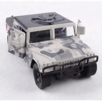 1/55 military pull back truck diecast model toy car open hood