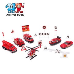 10PCS 1:87 fire truck toys die cast car for kids